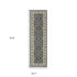 5' X 8' Blue And Gray Oriental Area Rug With Fringe
